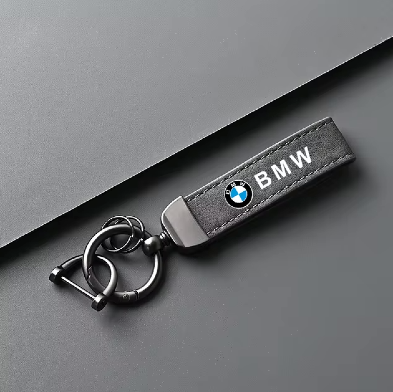 Leather and Zinc Alloy Keychain for BMW