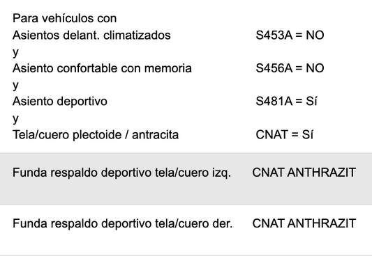 Right fabric/leather sports backrest cover OEM 52107453782 for BMW 5 Series G30, G31. Genuine BMW.