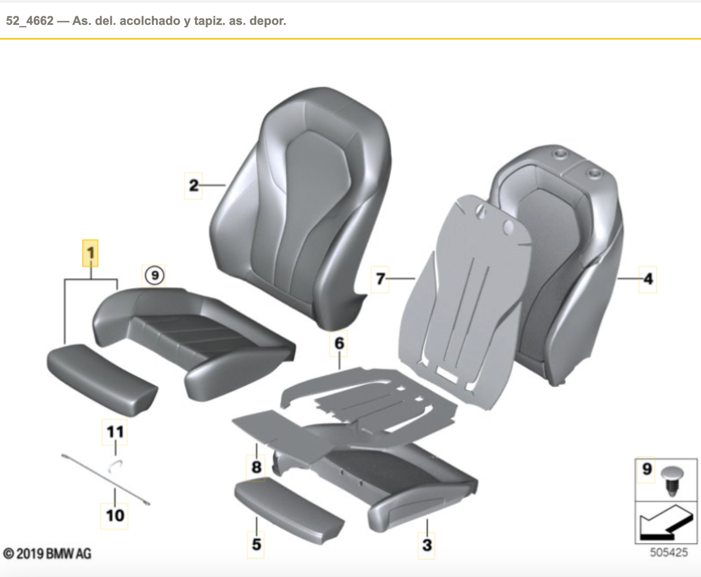 Sports seat cover in fabric/leather for BMW G30 and G31. Original BMW. . Original BMW