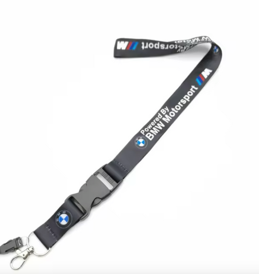 BMW Motorsport Keychain Lanyard with Safety Clasp and Metal Hook