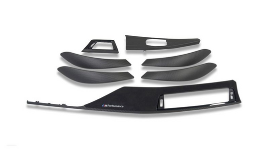 Carbon/Alcantara interior trim for BMW 3 Series and 4 Series F3x. Original BMW.