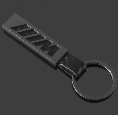 Llavero BMW M de Aleación de Zinc y Cuero Genuino - Disponible en Negro y Plata - Estilo Deportivo y Elegante para Fanáticos de BMW