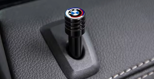 Set of 4 Pins / 2 Locking Pins for BMW Doors with 50th Anniversary Logo - High Quality Metal Accessories - Compatible with All BMW Models