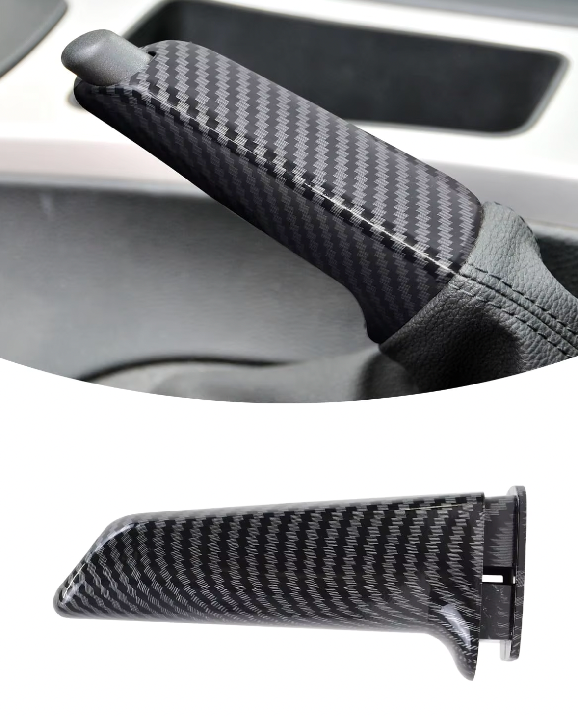 Couvercle de levier de frein à main pour BMW F2X, F3X, E6X, F8X - Effet de carbone ou noir vif