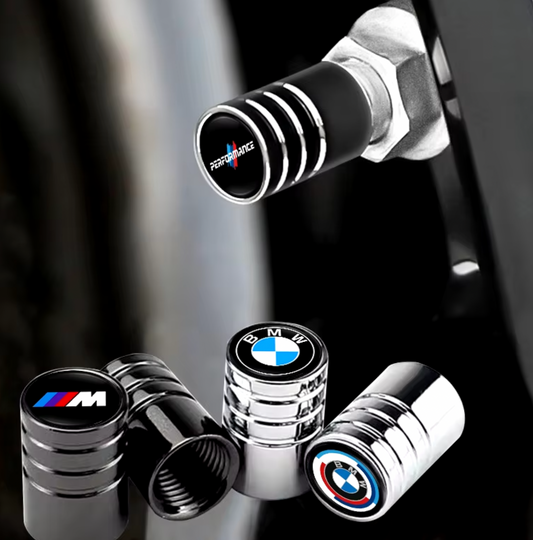 Caps de válvula de pneus de alumínio para BMW - conjunto de unidades de 4 (cores: vermelho, preto, prata)