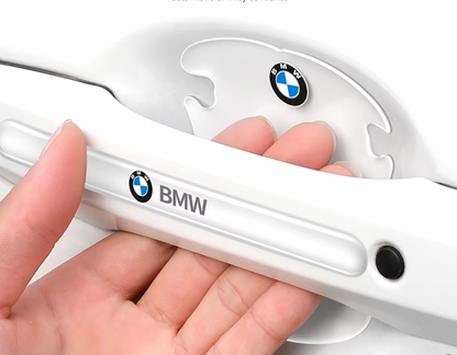 Pegatinas Protectoras Transparentes para Manija de Puerta BMW - Set de 8 Piezas (Logo BMW o ///M)