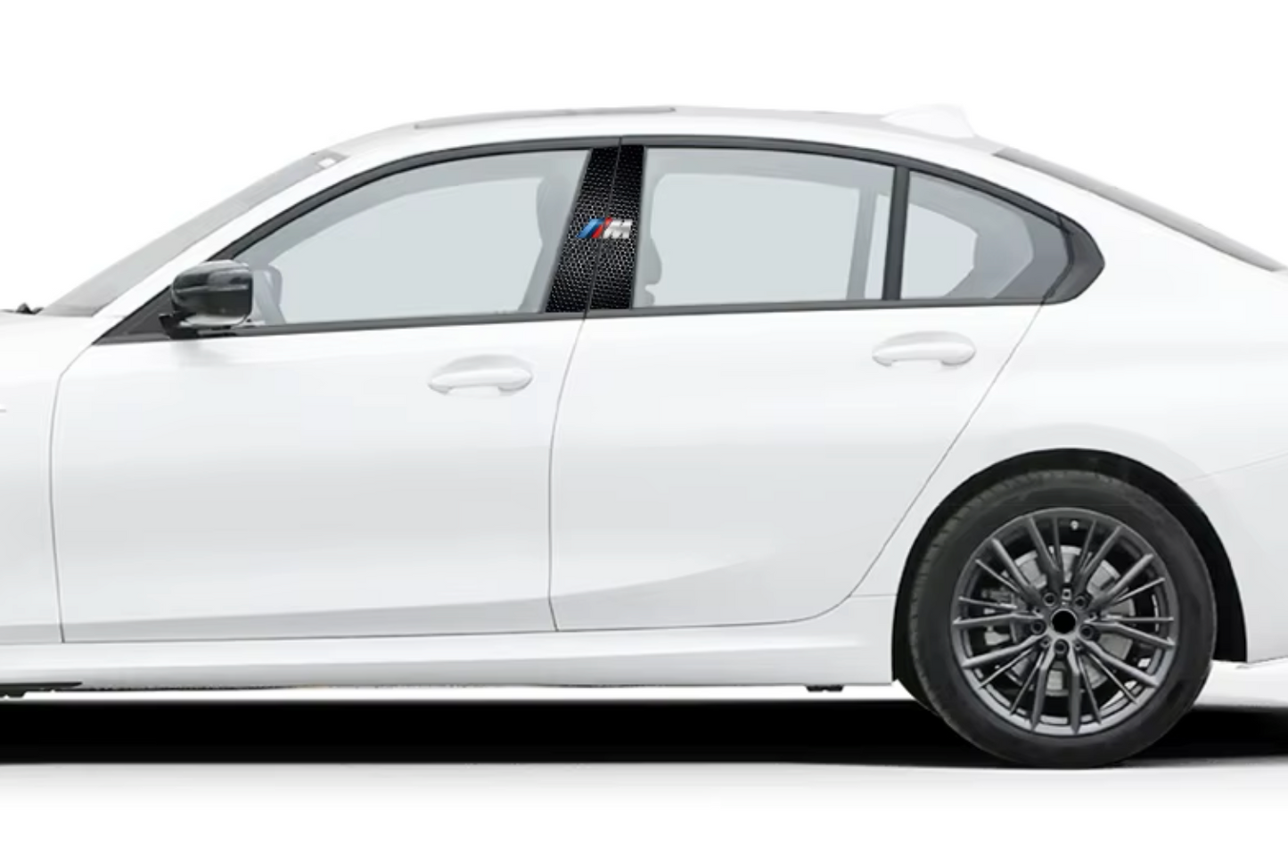 Effet de carbone d'autocollant externe avec BMW ou // M pour la colonne centrale