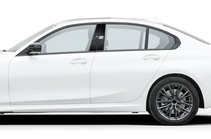 Effet de carbone d'autocollant externe avec BMW ou // M pour la colonne centrale