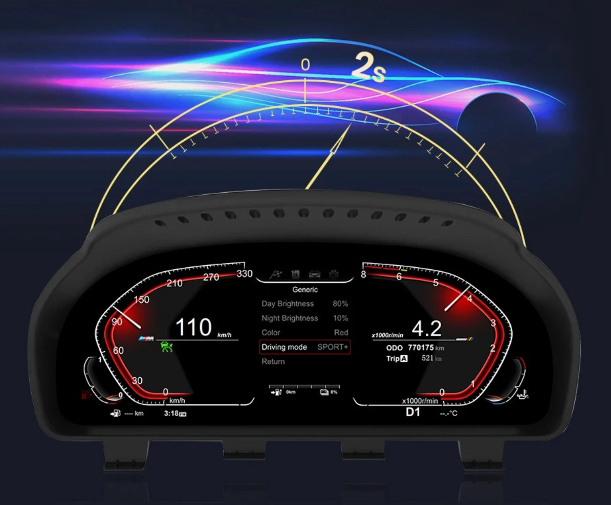 LCD digital instrument marker panel for BMW F07 (GT), F10, F11, F18, F06, F12, F13, F01, F02, F03, F25, F26, F15, F16, F16