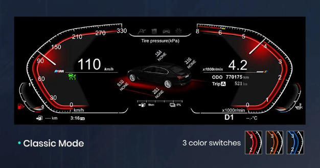 LCD digital instrument marker panel for BMW F07 (GT), F10, F11, F18, F06, F12, F13, F01, F02, F03, F25, F26, F15, F16, F16