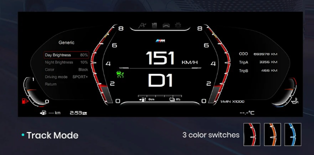 LCD digital instrument marker panel for BMW F07 (GT), F10, F11, F18, F06, F12, F13, F01, F02, F03, F25, F26, F15, F16, F16