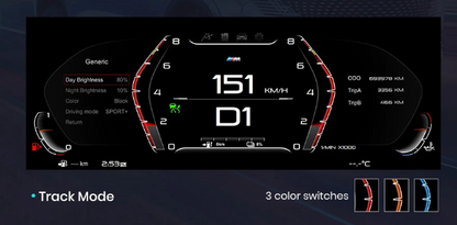 LCD digital instrument marker panel for BMW F07 (GT), F10, F11, F18, F06, F12, F13, F01, F02, F03, F25, F26, F15, F16, F16