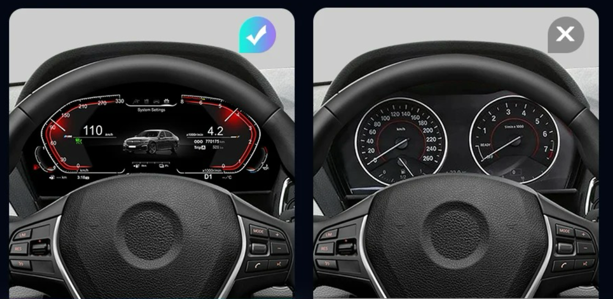 TABLE PANEL INSTRUMENT MARKER LCD FOR BMW Series 1, Series 2, X1, X2 (F20, F52, F22, F48, F49, F39)