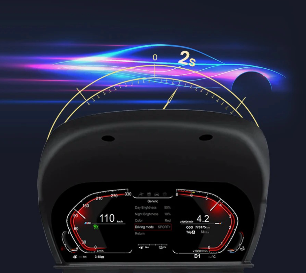 TABLE PANEL INSTRUMENT MARKER LCD FOR BMW Series 1, Series 2, X1, X2 (F20, F52, F22, F48, F49, F39)