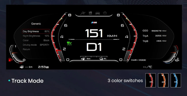 TABLE PANEL INSTRUMENT MARKER LCD FOR BMW Series 1, Series 2, X1, X2 (F20, F52, F22, F48, F49, F39)