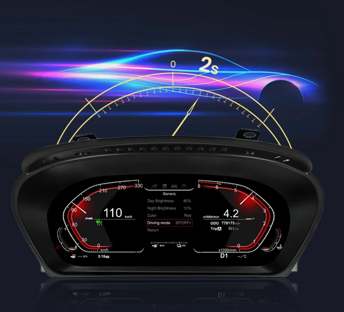 TABLE PANEL INSTRUMENT MARKER LCD for BMW 5 Series, Series 6 (E60, E61, E63, E64)