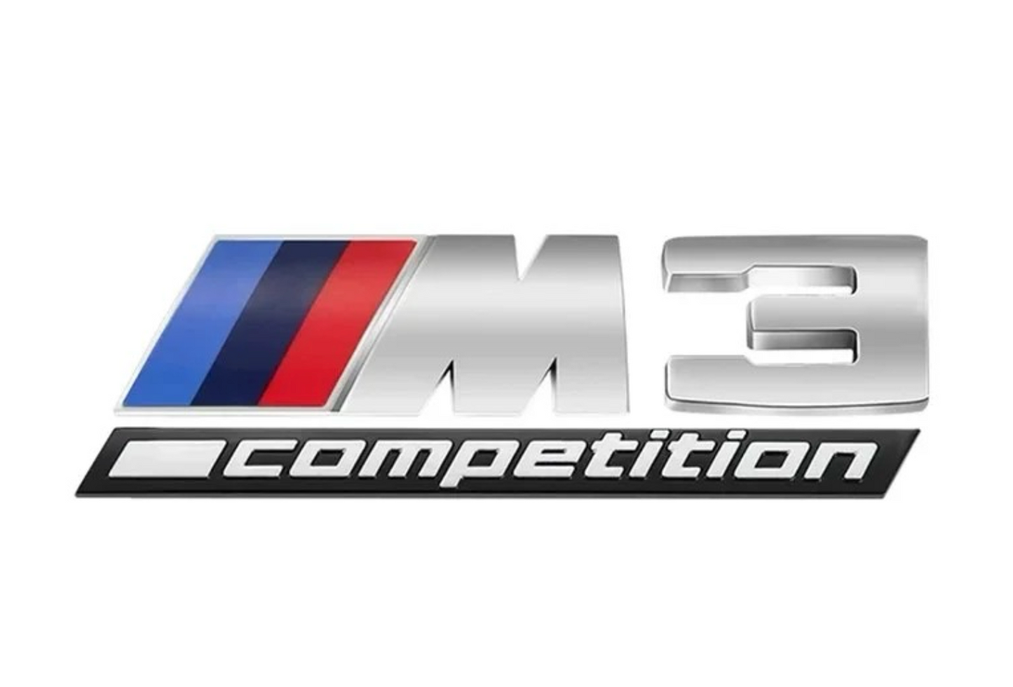 Emblema traseiro /// m concorrência (M1, M2, M3, M4, M5, M6 e M7) em Silver - BMW Compatível