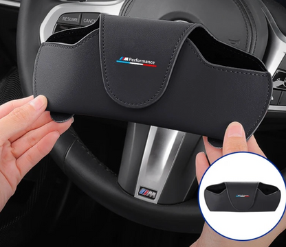 Estuche para Gafas de Sol con Logo ///M Performance – Fijación en Visera, Cuero y Microfibra