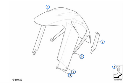 Front Fender OEM 46617716309 für BMW F 800 GS Motorcycles (K72), F 800 GS Adventure (K75) ... und mehr. Originaler BMW Motorrad.
