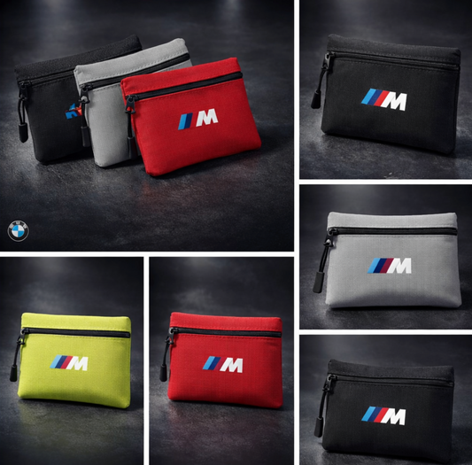Cartera pequeña BMW M con cremallera – Monedero/organizador compacto (4 colores)