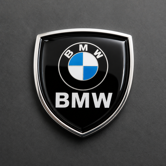 Pack de 2 Emblemas Adhesivos para BMW con Marco Cromado - detalle_logo Diseño BMW