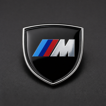 Pack de 2 Emblemas Adhesivos para BMW con Marco Cromado - detalle_logo Diseño M