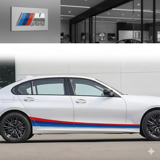Pegatinas, calcomanías ///M para BMW – Lateral Curvada o Multiusos (3 Colores)