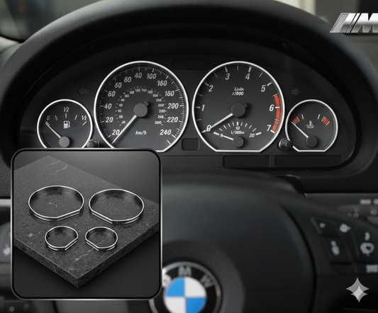 Conjunto de cromados embelezando para a caixa instrumental bmw e46 - toque premium