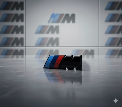 Emblème du logo noir // m Mate Black / Brillo pour le coffre arrière ou les nageoires latérales BMW