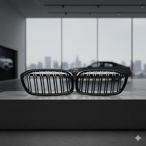 Rejillas Riñoneras Delanteras Negro Brillante (Riñones) para BMW Serie 2 F45/F46 Facelift (2018-2021)
