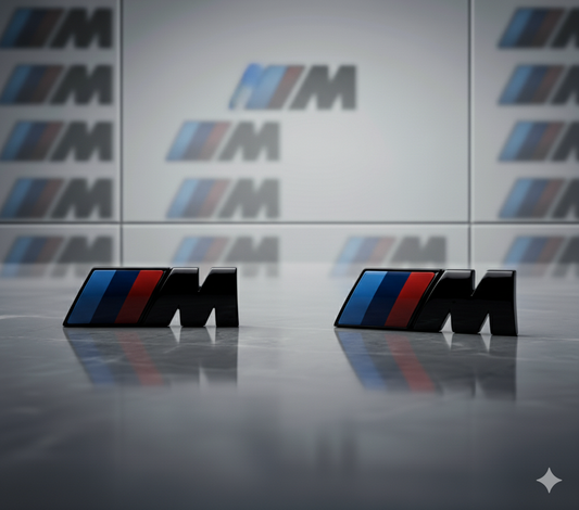 Emblema del logo nero // m mate nero/brillo per tronco posteriore o pinne laterali BMW