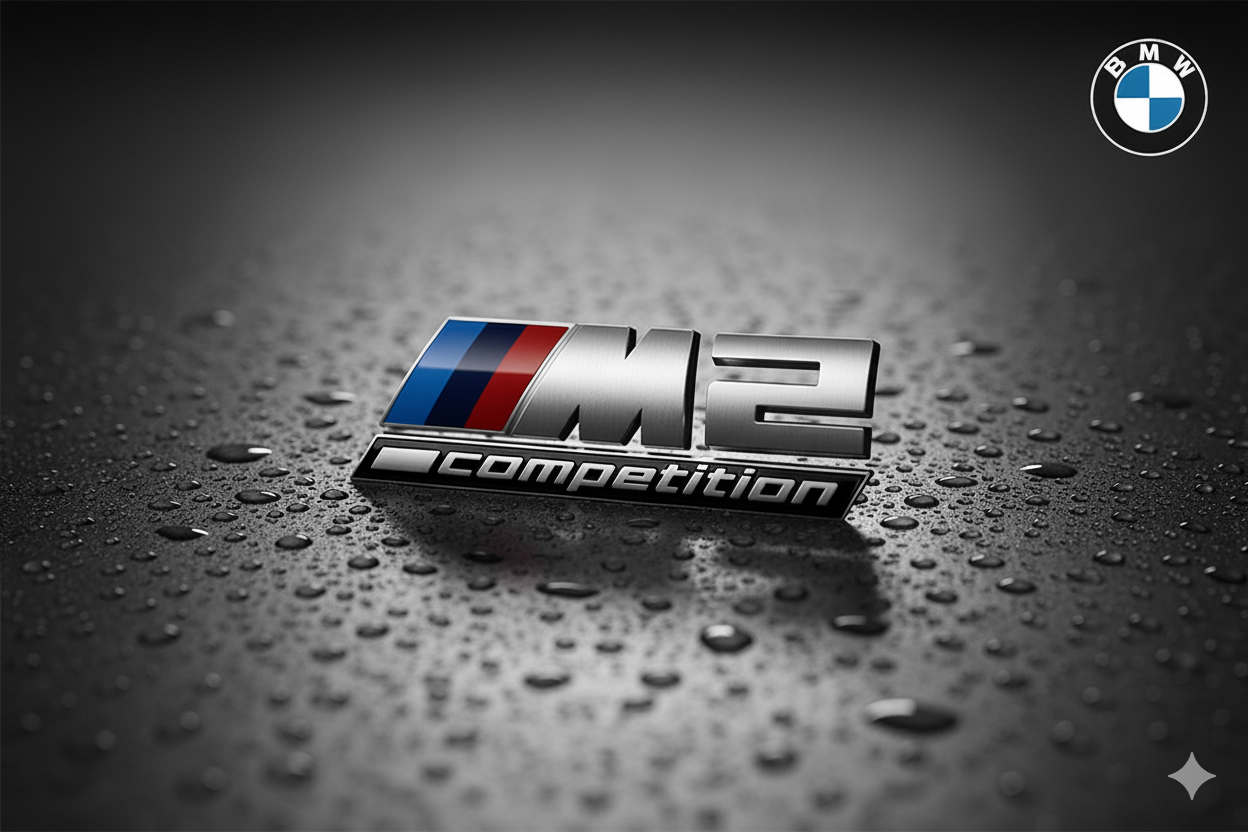 Rear emblem /// m Competition (M1, M2, M3, M4, M5, M6 and M7) in silver - BMW compatible
