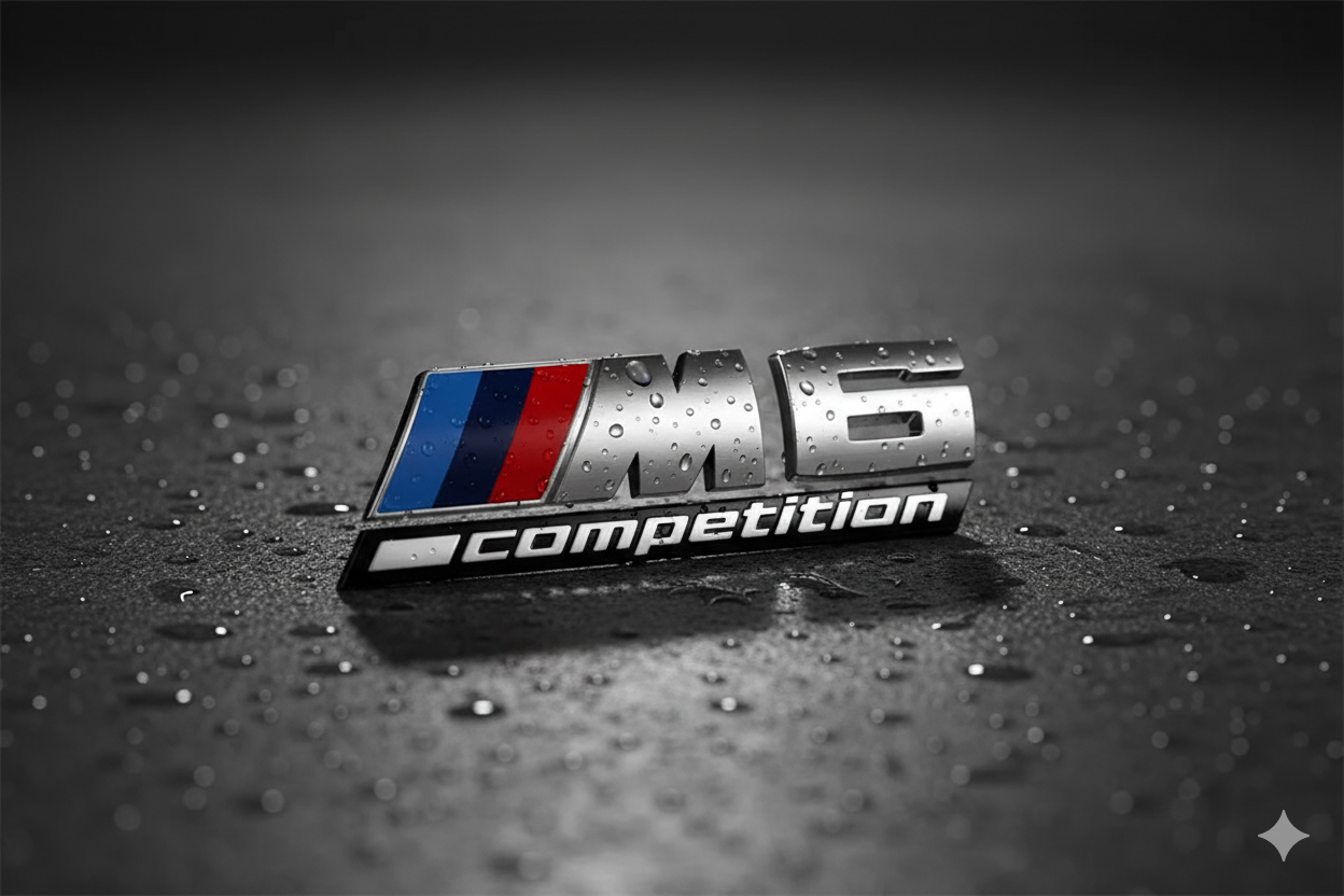 Rear emblem /// m Competition (M1, M2, M3, M4, M5, M6 and M7) in silver - BMW compatible