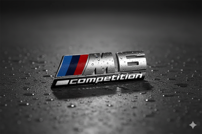 Rear emblem /// m Competition (M1, M2, M3, M4, M5, M6 and M7) in silver - BMW compatible