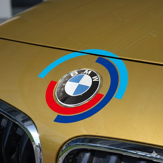 BMW decorativo vinile 50 ° anniversario - Migliora il tuo emblema con stile /// m