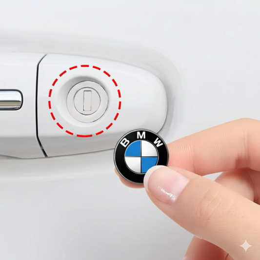 Tapas de Cerradura y Manija con Logo BMW para Puertas de Coche - Pack de 2 Unidades