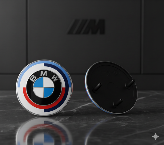 Logo de la carte d'emblème 82 mm / 74 mm BMW 50º anniversaire pour BMW