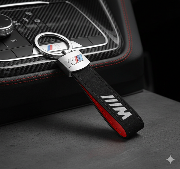 Llavero BMW M con Cuero y Aleación - Diseño Deportivo y Exclusivo - Alta Calidad y Durabilidad
