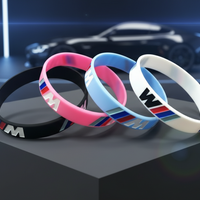 BMW Sport M Potenza - Bracciale silicone nero, bianco, blu e rosa