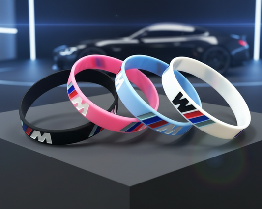 Pulsera de Goma/Silicona BMW Sport M Power - Negro, Blanco, Azul y Rosa