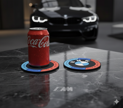 Posavasos alfombrillas 50 aniversario para portavasos original BMW.