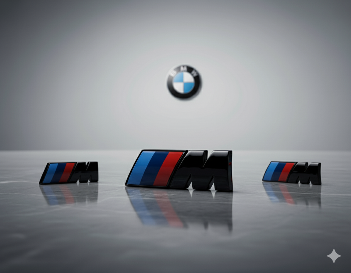 Emblème du logo noir // m Mate Black / Brillo pour le coffre arrière ou les nageoires latérales BMW