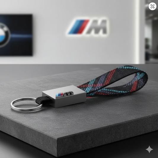 Llavero edición limitada ///M – Diseño trenzado con detalles deportivos