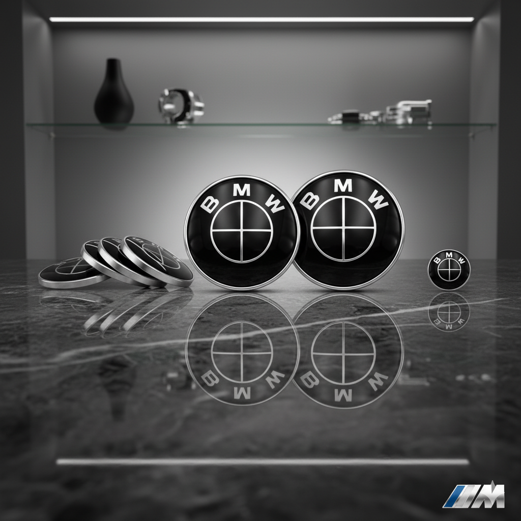 Emblema Logo BMW Negro – Delantero, Trasero, Tapabujes y Volante (Varias Medidas)