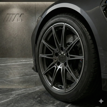 Emblema logo BMW efecto carbono – Insignia capó / maletero 82 / 74 mm · Volante 45 mm · Tapabujes 68 / 56 mm