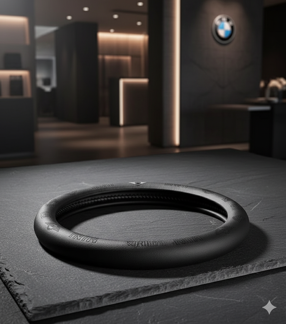 Tampa do volante de couro de 38 cm - elegância, conforto e aderência