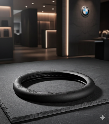 Tampa do volante de couro de 38 cm - elegância, conforto e aderência