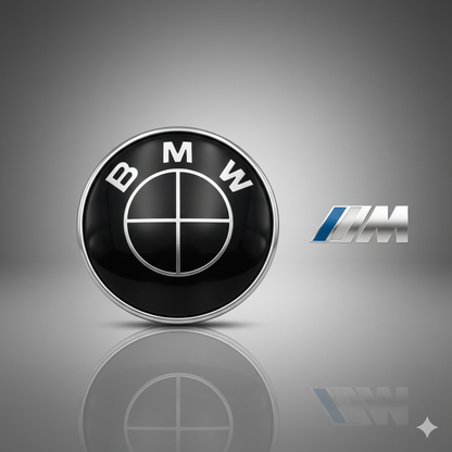 Emblema Logo BMW Negro – Delantero, Trasero, Tapabujes y Volante (Varias Medidas)