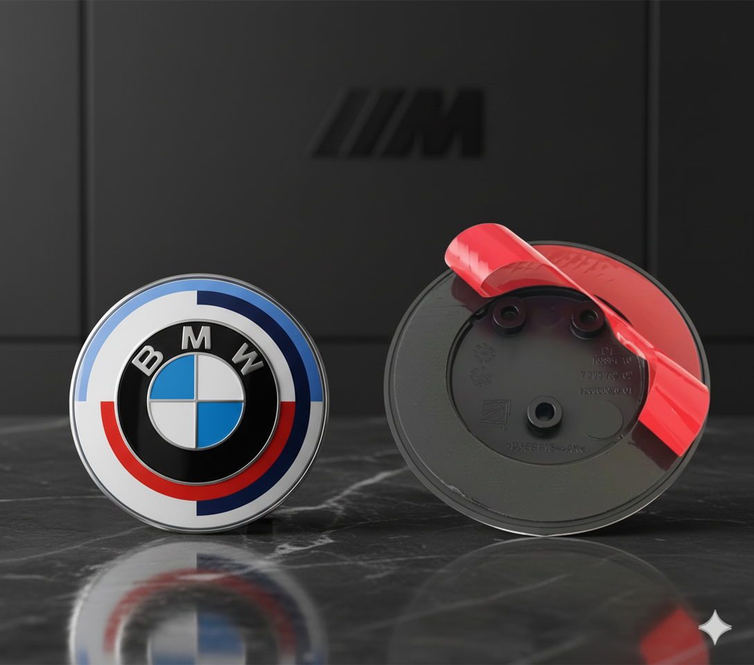 Emblem BMW Logo 50 Jubiläum 82 mm (Capó oder Trunk) Kleberversion. Original BMW