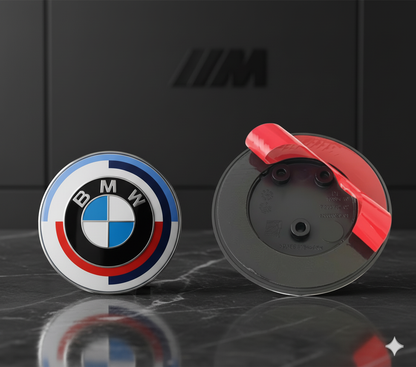 Emblem BMW Logo 50 Jubiläum 82 mm (Capó oder Trunk) Kleberversion. Original BMW
